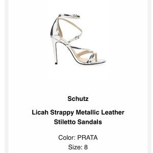 SCHUTZ silver metallic sandals